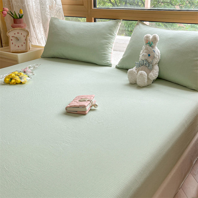 Jialiya Xinjiang cotton fitted sheet single piece cotton bed cover pure cotton mattress protector bed cover dust cover ສາມສິ້ນຊຸດ