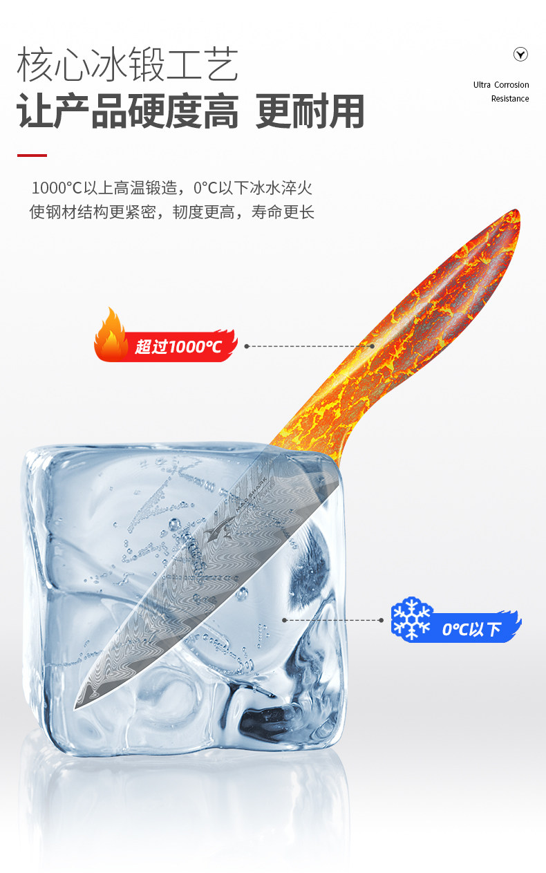 安享好物 安享A级水果刀-狂鲨龙雀 大马士革水果刀  