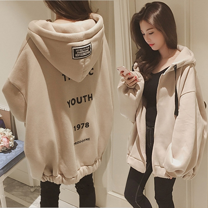 Coat 2020 new women's fleece thickening autumn and winter all-match tide ins sweater women's Korean version loose bf lazy wind