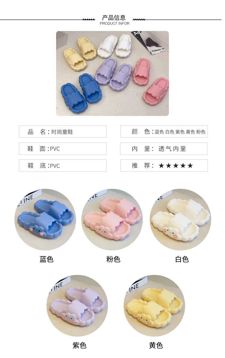 可爱云朵儿童拖鞋女童2026夏季室内居家防滑不臭脚亲子凉拖鞋男童 — 1