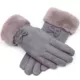 Găng tay nữ mùa đông ấm áp và lạnh cộng với nhung dày màn hình cảm ứng chống trượt gió ngoài trời Hàn Quốc dễ thương học sinh da lộn - Găng tay