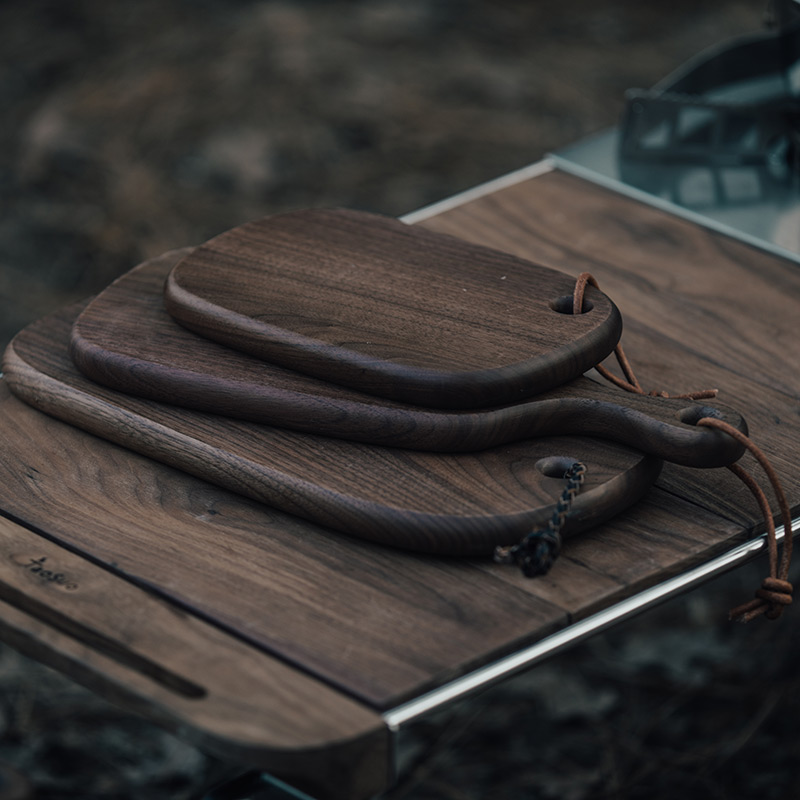 springhill chopping board wooden outdoor chopping board camping wooden dining board black walnut chopping board with lanyard
