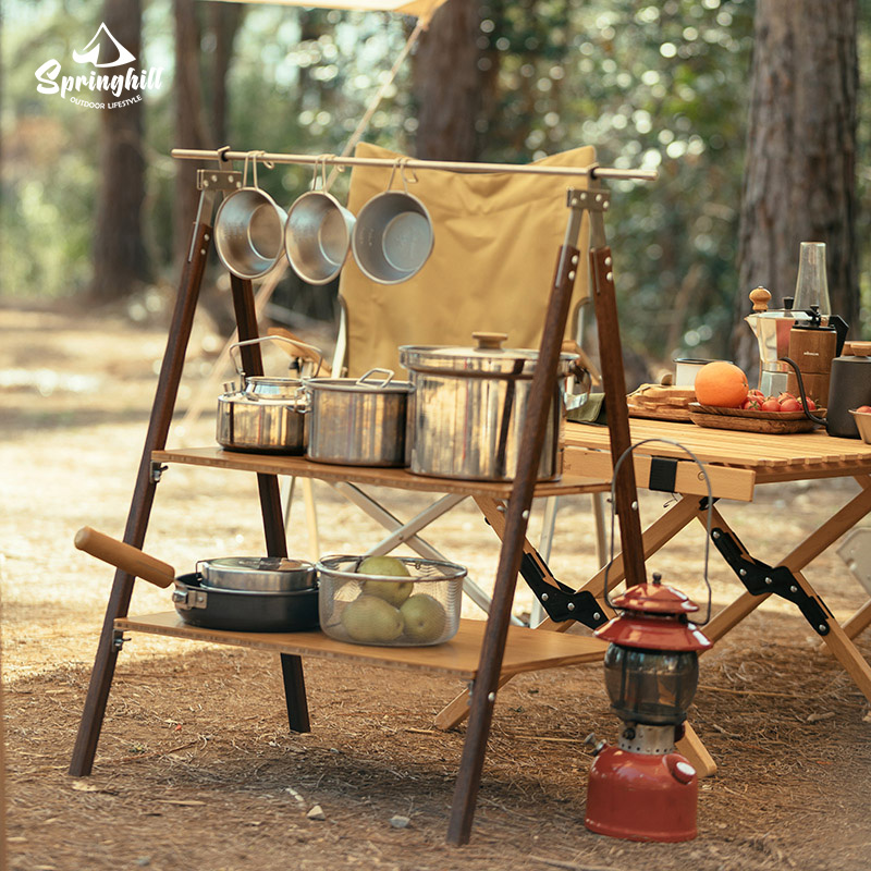 tnr compasses rack outdoor camping camping folding table rack can be stored and organized hanger storage layer shelf