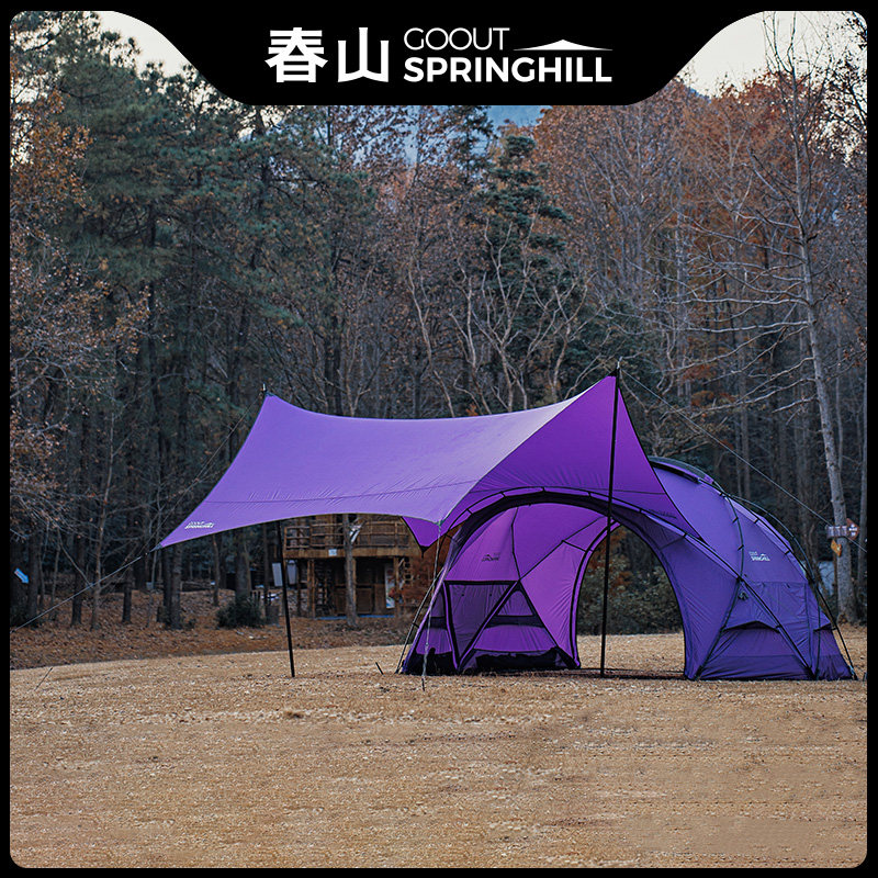 Туристическая сферическая палатка GoOut Springhill (3-4 человека), сиреневая