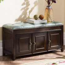 American shoe cabinet household door dustproof storage cabinet small house shoe cabinet solid wood shoe stool outside the door can sit shoe cabinet