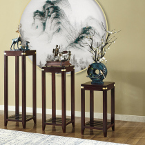 New Chinese flower stand living room floor rack vintage flower a few more meat climbing rattan frame indoor high-end solid wood flower stand