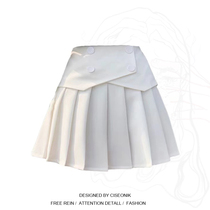 Big code Female dress Fat sister 2021 New Korean version Ins design sense half-body dress High waist 100 pleats for short skirts