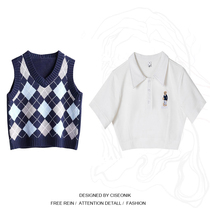 Large size fat sister spring dress diamond vest vest white short bear short sleeve T-shirt skirt suit women