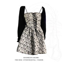 Plus size fat sister sweet and spicy style strap floral suspender skirt dress short shawl cardigan female two-piece set