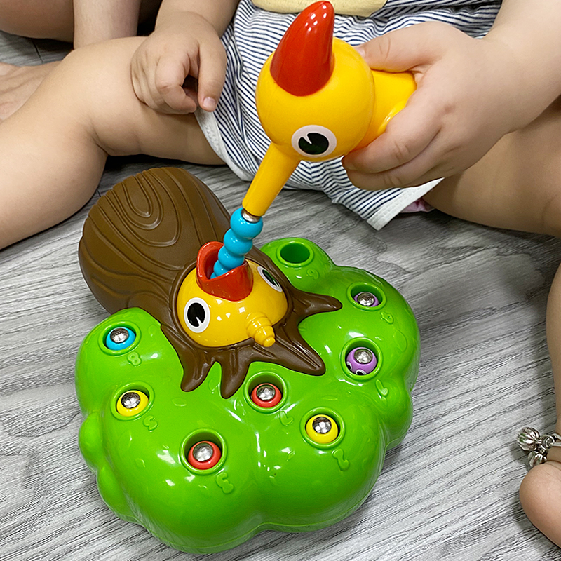 Woodpecker catching bug toy puzzle brain 1 to 2 years old half two one 3 two boys children early education 6 months baby