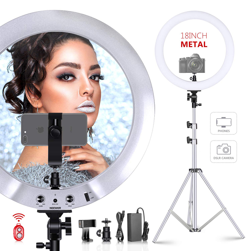 Nuer 18 inch ultra-thin live broadcast ring light fill light LED photography light anchor video photo shooting light Internet celebrity selfie lighting light beauty rejuvenation TikTok artifact indoor light stand constant light
