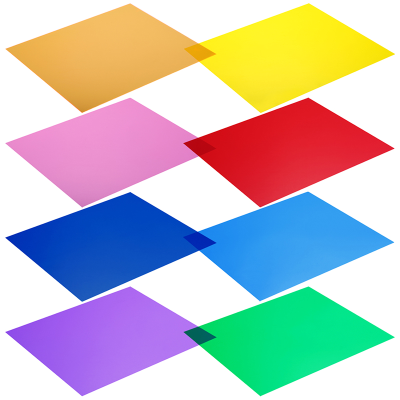 Newl Color Filter Color Paper 8 Color Suit 660480530 Photographic Led Tonic light 30X30cm color card Color Gel Sheet Stage Light Beauty Color Temperature Sheet Flexo film Photo Shoot