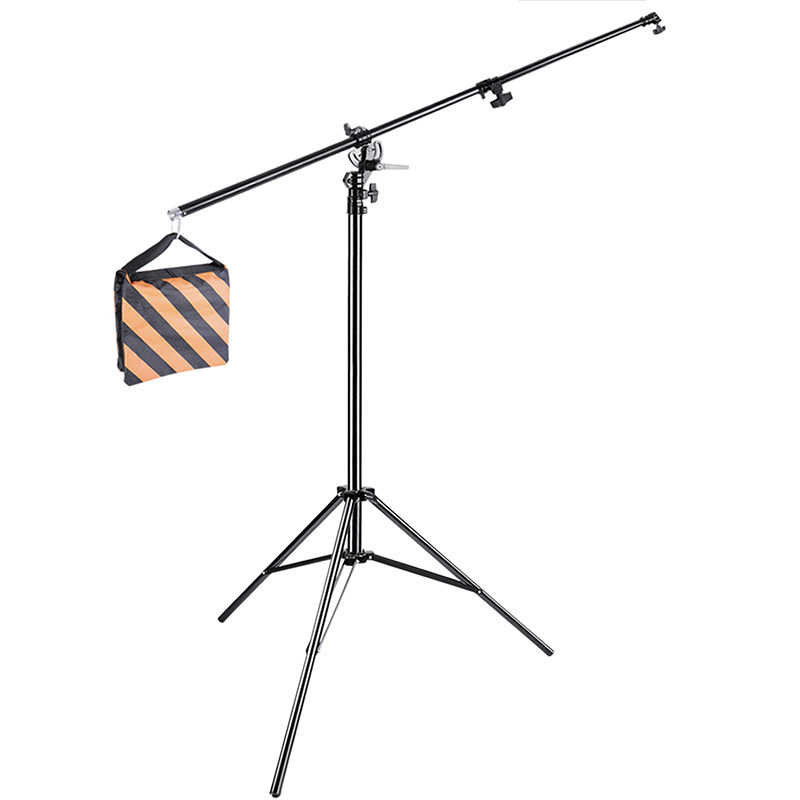 Newer studio tripod led photography light stand studio filled light always on light cross arm sandbag bracket tripod tripod film and television shooting live video soft box lighting light shelf