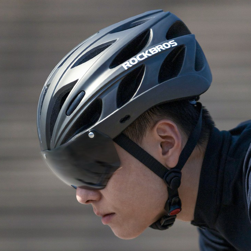 Rock Brothers Bicycle Helmet for Men, Road Bike Riding Helmet, Large Brim Helmet, Mountain Bike Helmet for Women, Breathable Safety Helmet Equipment