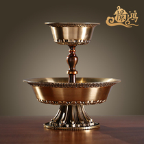Brass Nepalese craft lotus guardian cup home offering high-footed water supply cup for wine and decoration large size