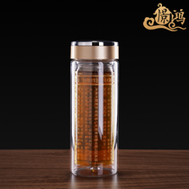 Great Tragically Cursive Crystal Cup Pharmacist Quasi-Tie-double Buddhas glass-cup heat-resistant tea for a Buddhist home insulated cup