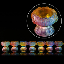 Eight auspicious colorful glazed lotus Lotus for the Cup home Buddha before the Buddha set water purification Cup holy water Cup