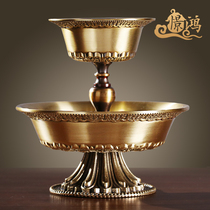 Tibetan Brass Lotus Protector Cup Nepal Craft High-footed Water Supply Cup Home Offering Holy Water Purification Cup Medium Size