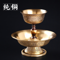 Pure Bronze Sculpture Flowers Cross Diamond Pestle Protection Cup Nepali Eight Auspicious for drinking water glasses for the Buddhas Cup Miseki