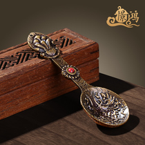 Pure copper smoke for spoon Tibetan Buddhist supplies Fire for spoon Nepal craftsmanship Milky Incense Spoon Fragrant Road Home