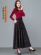Skirt, Colorful Woolen Skirt, Women's Autumn and Winter High-Waisted A-Line Skirt, Thickened Woolen Winter Long Skirt, Mid-Length Skirt
