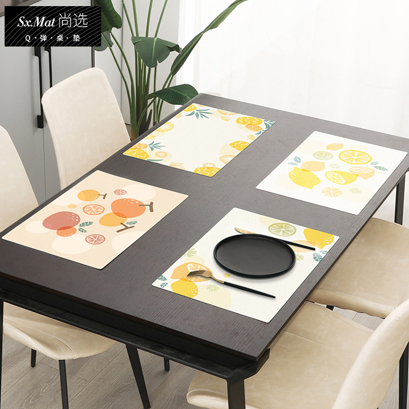 Tasteless silicone Western Dining Mat Waterproof oil Free to wash Nordic modern anti-burn and heat insulation table mat dinner plate Bowl Cup Mat