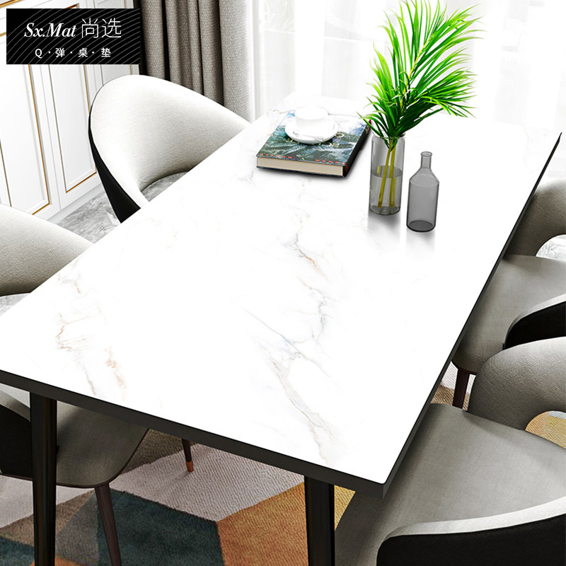 Shangxuan (Q bullet silicone table mat) tablecloth Nordic light luxury waterproof oilproof no-wash marble coffee table table mat