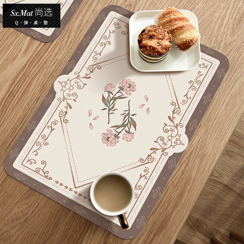 (Q bullet silicone table mat) American silicone leather insulation mat waterproof oilproof anti-scalding bowl mat dinner plate Western placemat