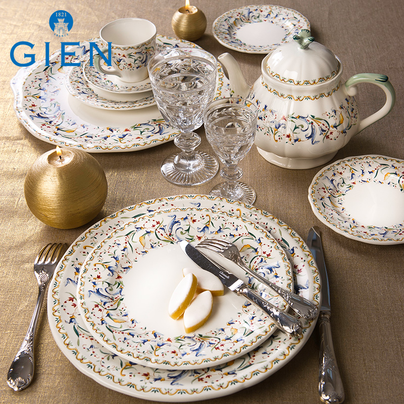 GIEN French imported tableware ceramic dinner plate dessert plate dinner bowl coffee cup tea set gift Tuscany series