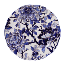 French GIEN hand-painted blue peony ceramic dinner plate snack plate teacup tea set decorative gift originally imported from France