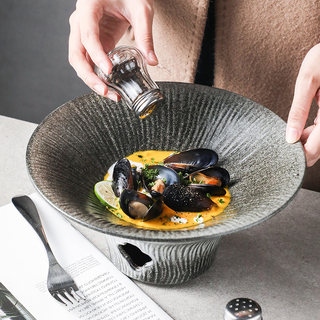 Hotel Tableware Dry Pot Candle Warming Stove Household Fish Plate Soup Plate Ceramic Hot Dish Plate Restaurant Open Flame Tableware