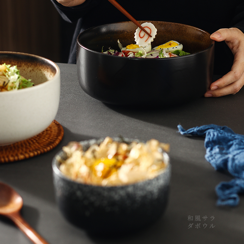 Ceramic soup bowl creative rice bowl Japanese French sea bowl household large bowl personality single instant noodle bowl single salad bowl