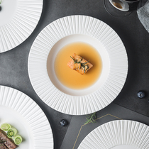 One Heng Nordic Net red ins Wind breakfast dessert dish creative Western ceramic plate round dark straw hat plate