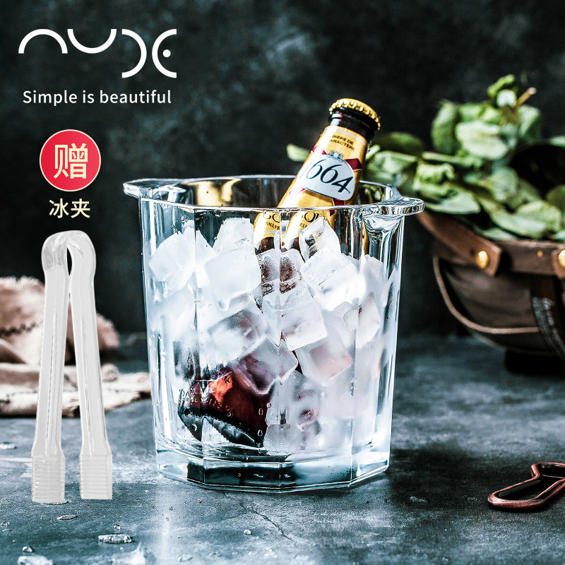 Turkey Imports Nude Nude Nude Glass Ice Bucket Champagne Beer Wine Barrel Refrigerated Cooldown Household Ice Bucket