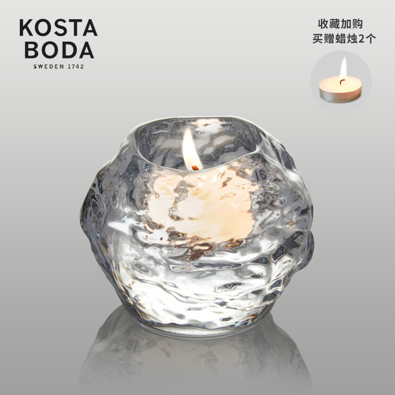 KOSTA BODA imported crystal glass Snowball Nordic light luxury living room decoration romantic Candlestick ornaments