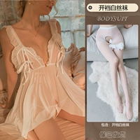 Белая [спальная юбка+т брюки] Откройте киоск белые носки