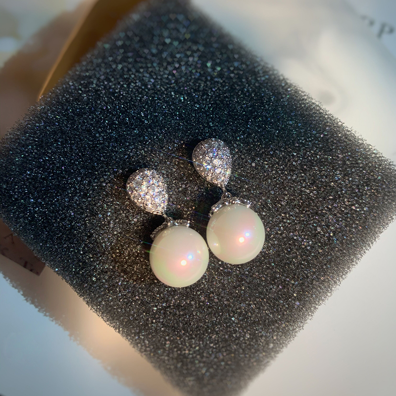 Pearl earrings 2021 new fashion net red female earrings temperament simple ear needle painless U-shaped ear clip no ear pierced female