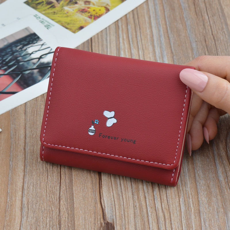 phụ nữ ví nữ sinh viên ngắn 2020 mới của Hàn Quốc phiên bản của chiếc ví mềm ba gấp đa chức năng túi xách tay nhỏ ví