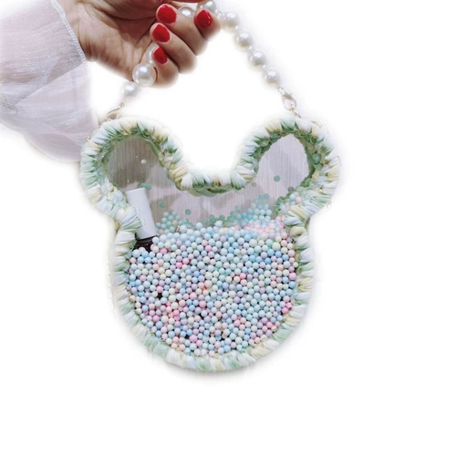 Плетеная сумка из жемчуга, прозрачная цепь, универсальный ремешок для сумки ручной работы, популярно в интернете