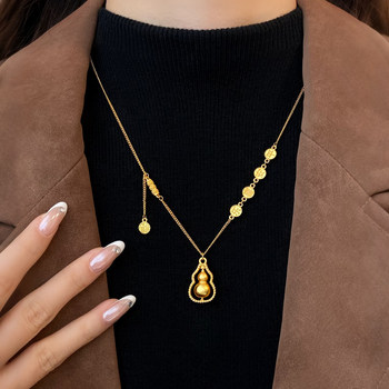 New Chinese-Style Gourd Fashion Versatile Autumn and Winter Sweater Chain Necklace for Women 2025 New Sweater Decorative Accessory for Women