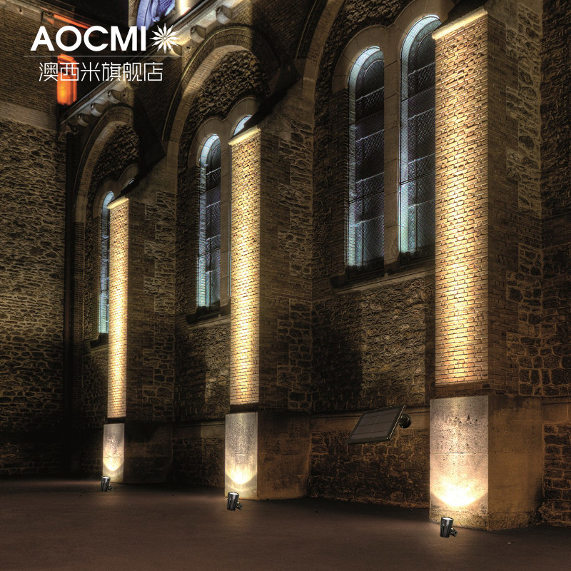 Solar spotlights Outdoor waterproof lawn lights Super bright ground plug lights Garden colorful wall lights Shone tree Garden wall washer lights