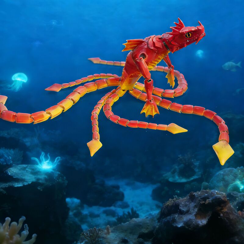 Gold Leviathan Sea-Eater Toy 3D Printed Figurine Maya Deep Sea Monster Trek Bluep Toy Ornament