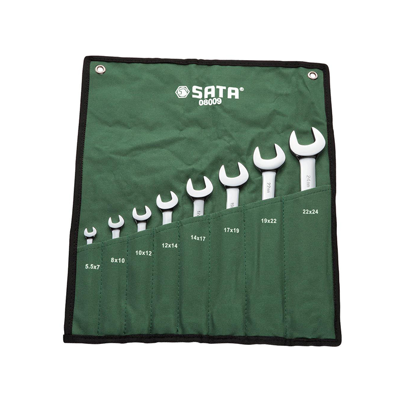 SATA STAR TOOLS 8 PCS FULL-POLISHED DOUBLE SWITCH PORT WRENCH SET 08009