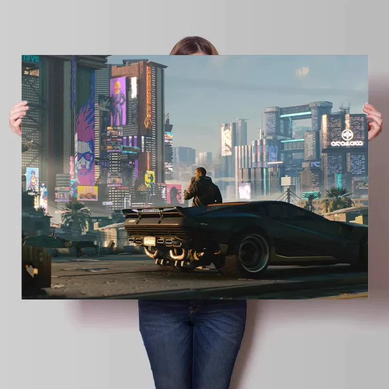 Big waterproof self-adhesive poster on wall for bedroom, punk style