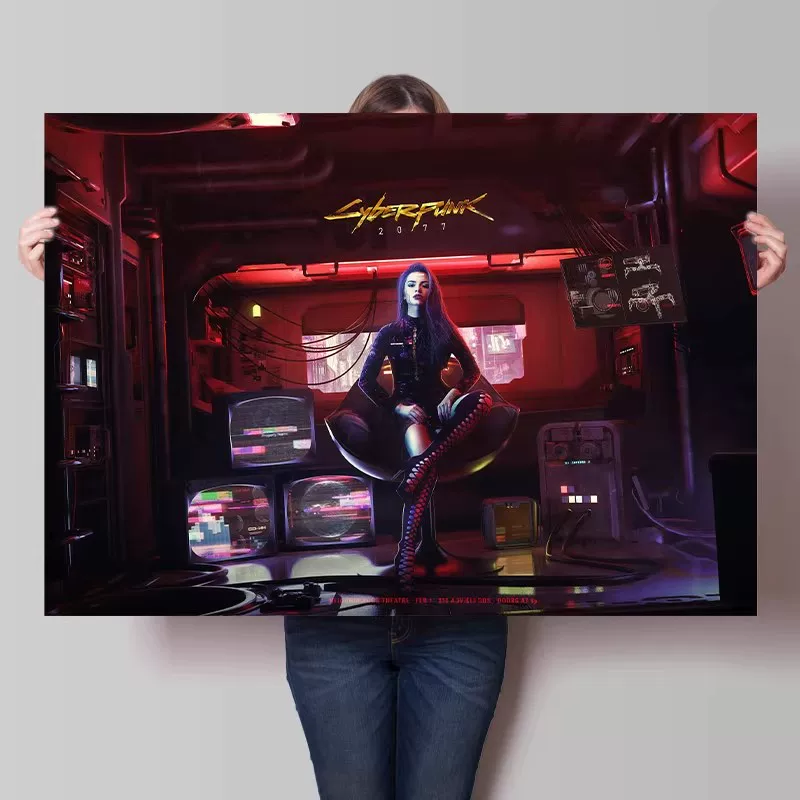 Big waterproof self-adhesive poster on wall for bedroom, punk style