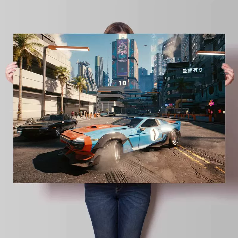 Big waterproof self-adhesive poster on wall for bedroom, punk style