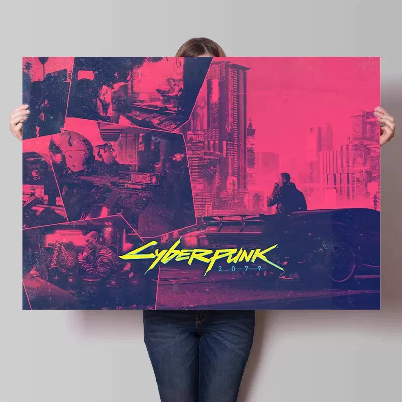 Big waterproof self-adhesive poster on wall for bedroom, punk style