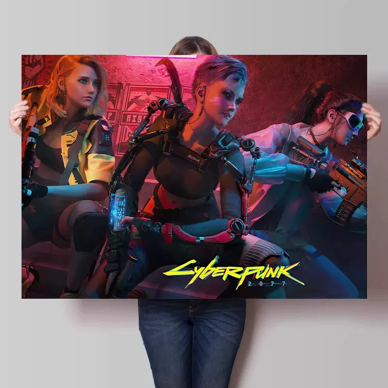Big waterproof self-adhesive poster on wall for bedroom, punk style