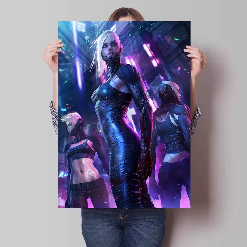 Big waterproof self-adhesive poster on wall for bedroom, punk style