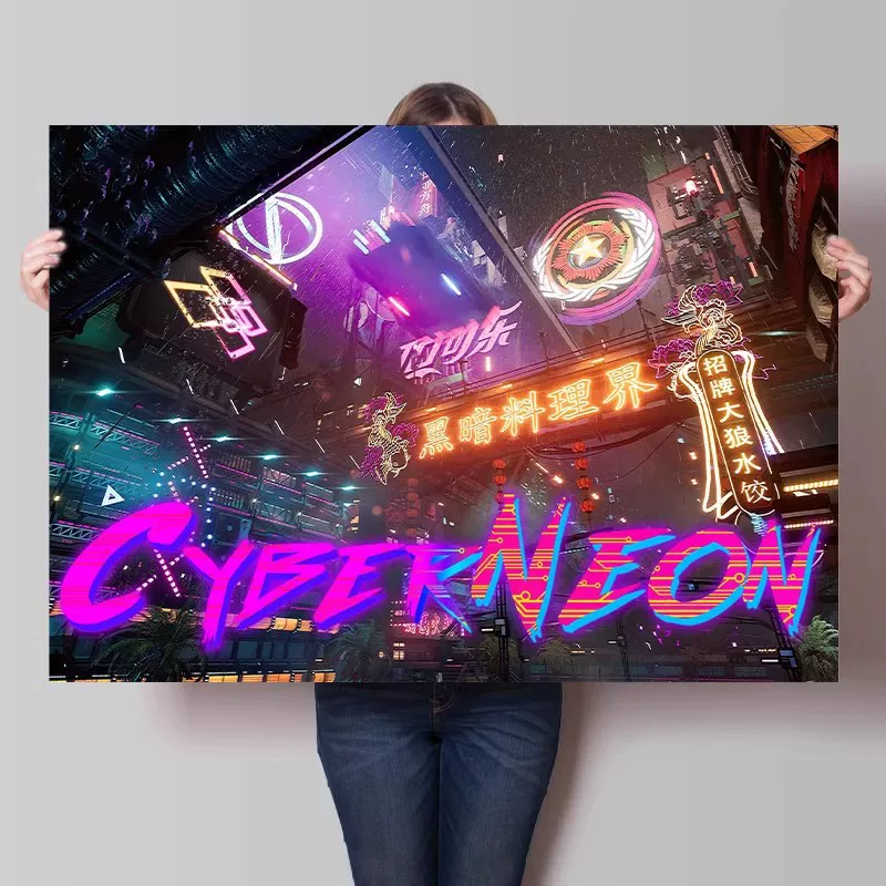 Big waterproof self-adhesive poster on wall for bedroom, punk style